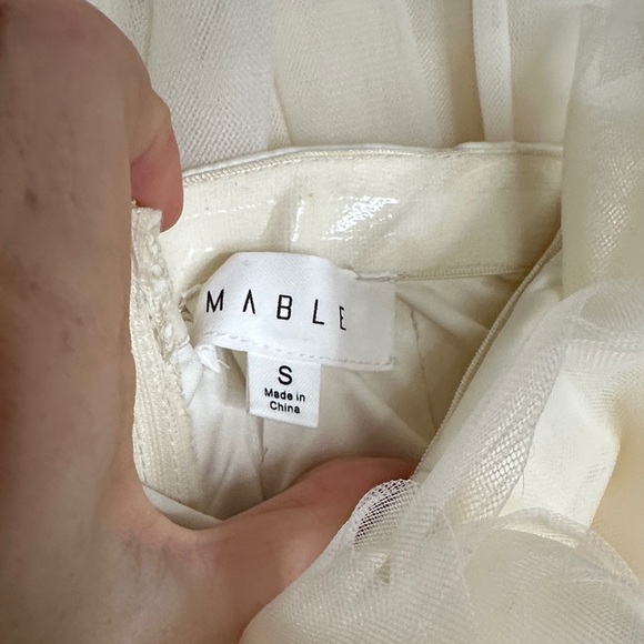 MARBLE Cream Tulle Strapless Top - Picture 2 of 5